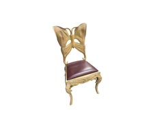 Rare Antique Art Nouveau Carved Butterfly Back Chair