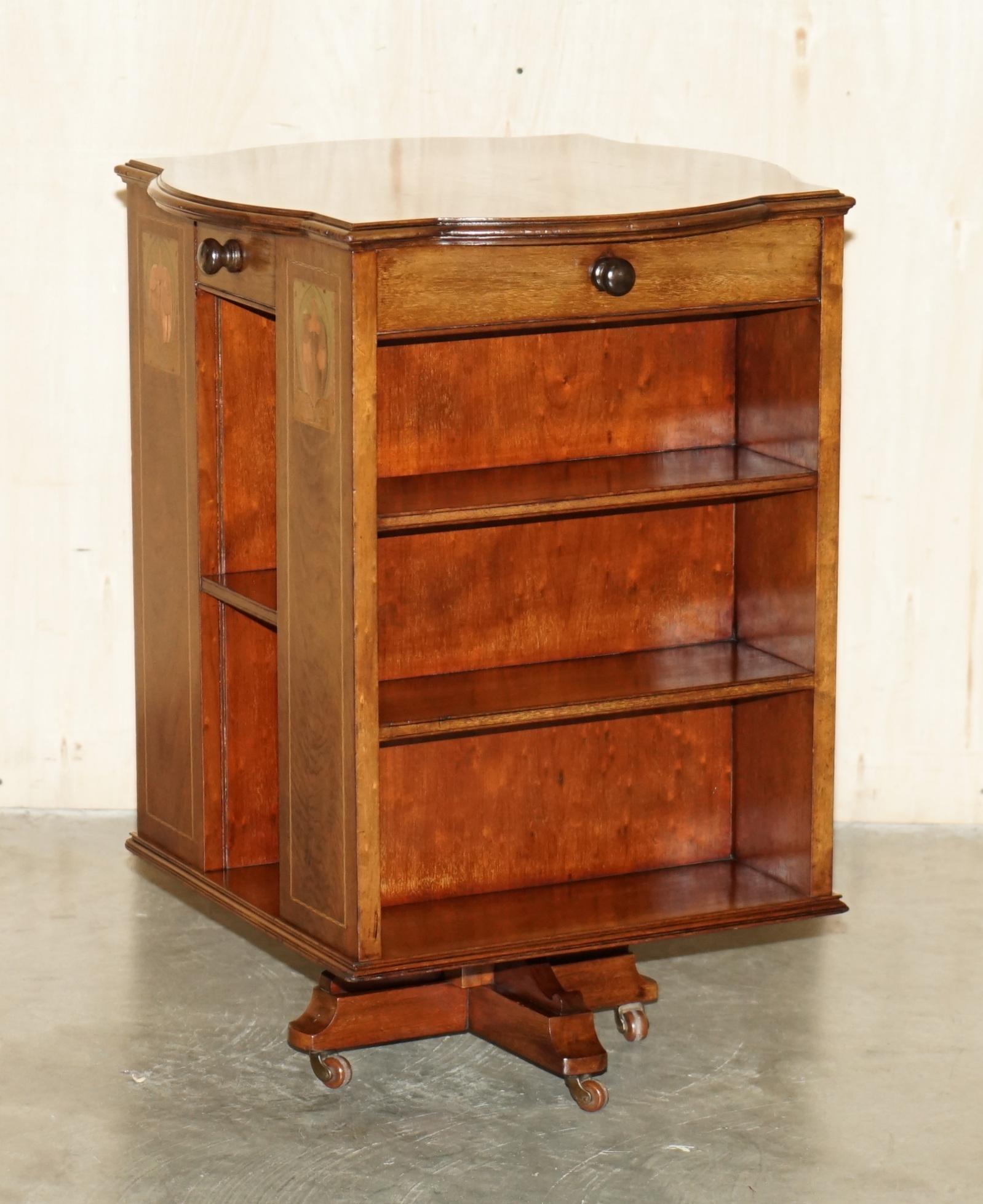 Royal House Antiques

Royal House Antiques is delighted to offer for sale this very fine antique very fine, hand made in England in the Art Nouveau taste, oak revolving bookcase table 

Please note the delivery fee listed is just a guide, it covers
