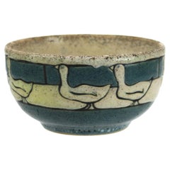 Rare Antique Arts & Crafts “Girl’s Saturday Evening” Pottery Bowl Signed, c1920
