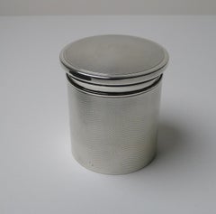 Seltene antike zylindrische Asprey-Sterlingsilber-Kasten / Teedose, 1913