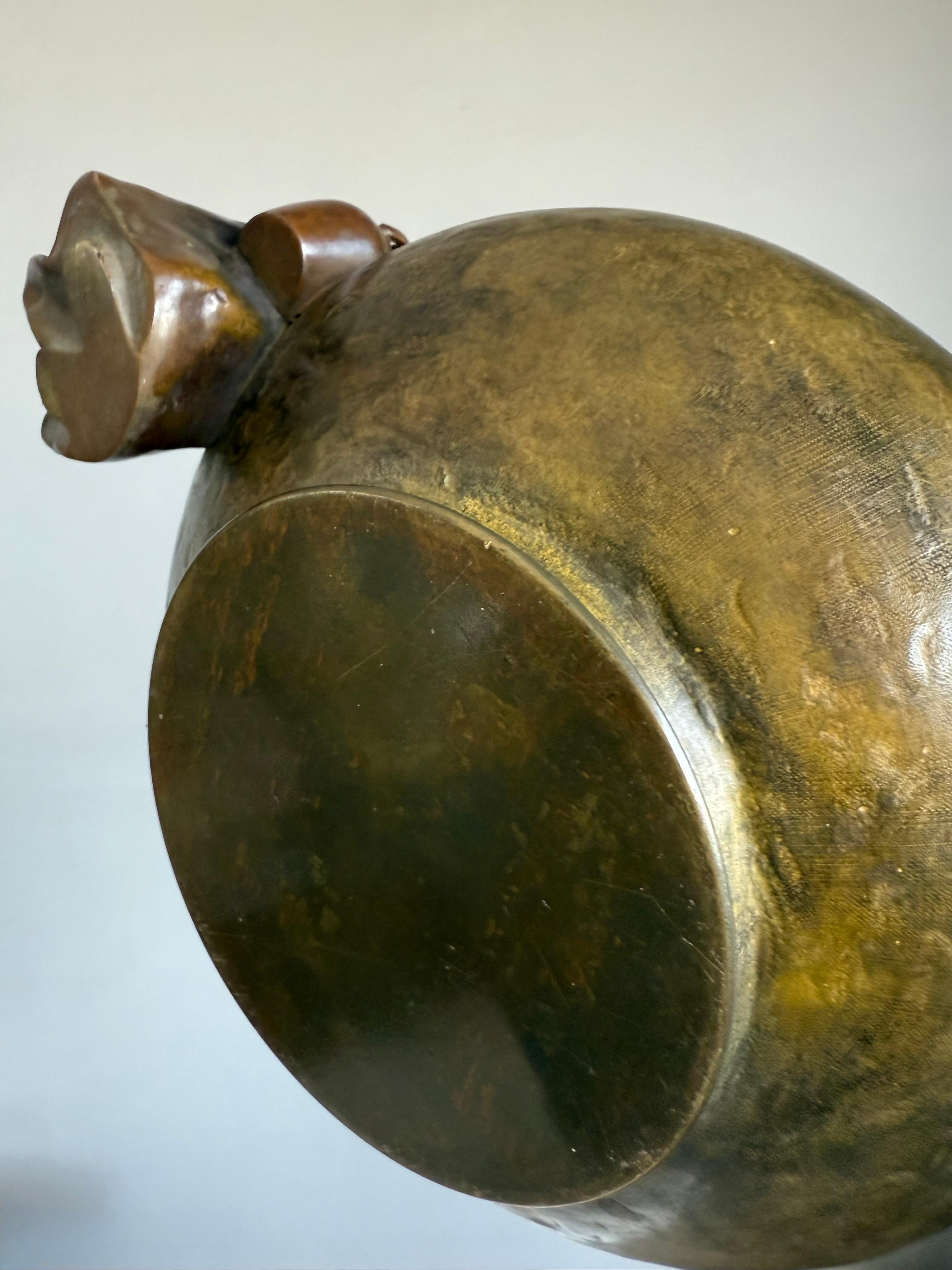Rare Antique Austrian Bronze Jardinière with Country Girl Figure, Jugendstil Era For Sale 13