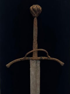 Rare Antique Austrian Gothic Two-Handed Longsword Medieval Double-Edged Blade