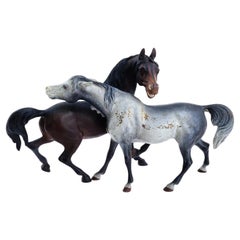 Raro Antiguo Austriaco Viena Árabe Bronce Caballo Figurillas Bergman Escultura