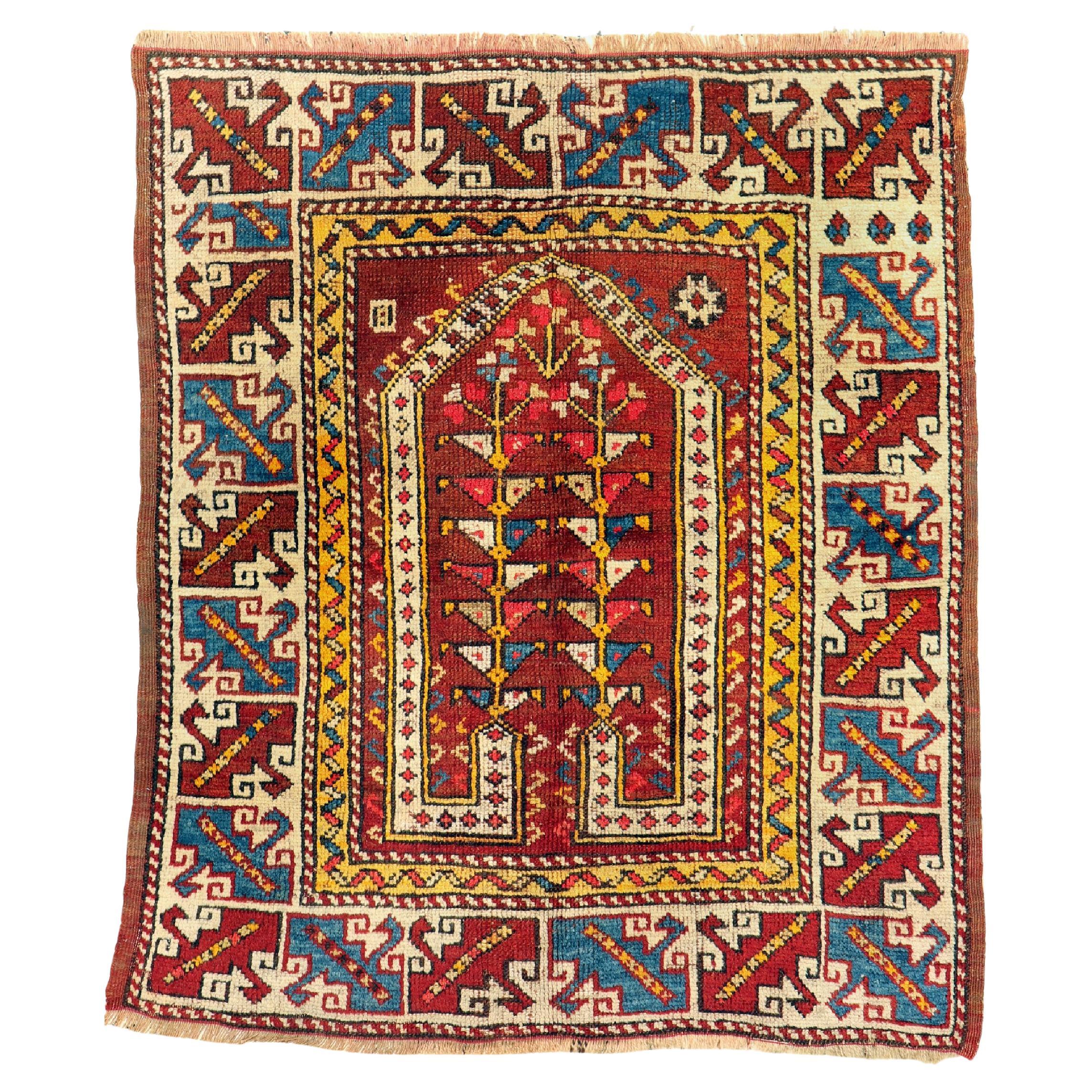 Rare antique Avunya rug, Anatolia, Bergama region For Sale