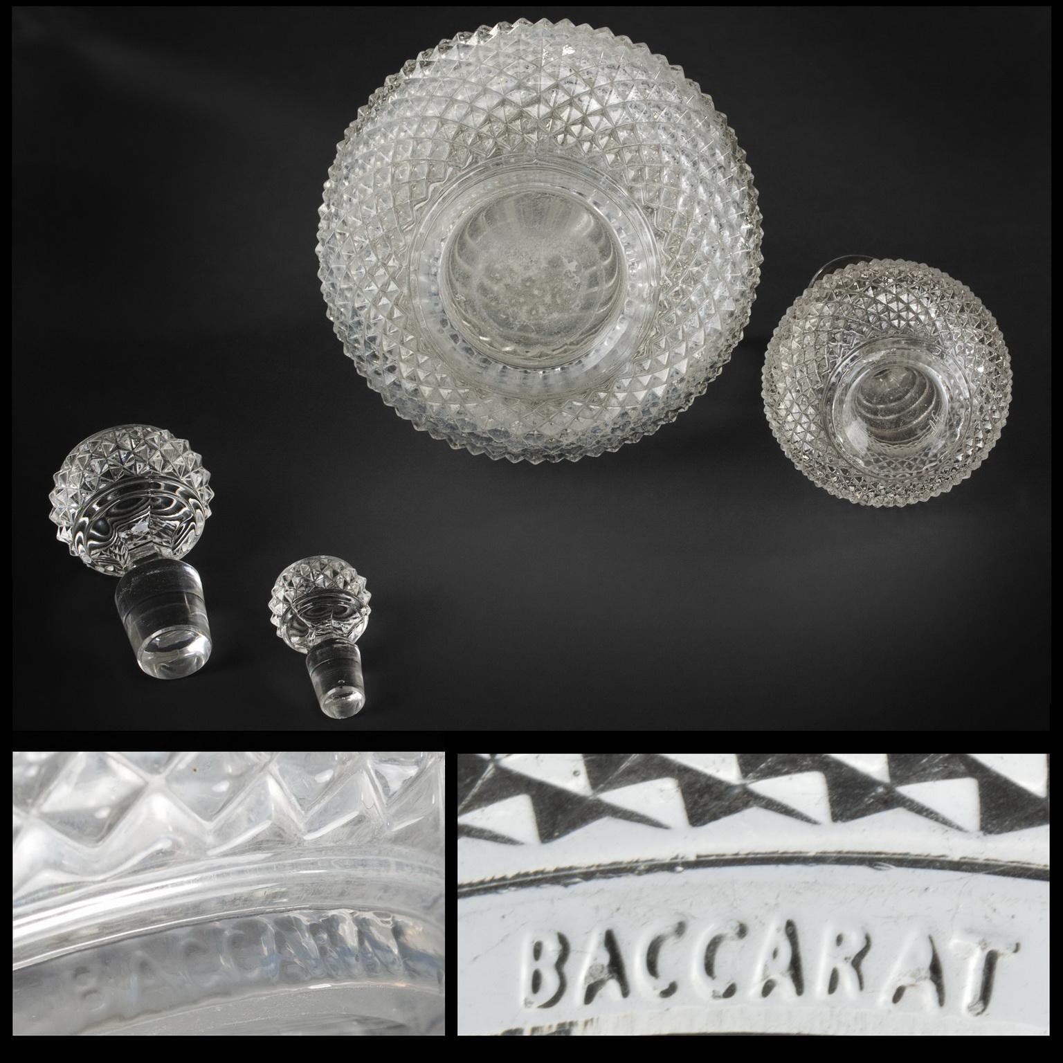 Rare Antique Baccarat Diamond Cut Crystal Water Set 9