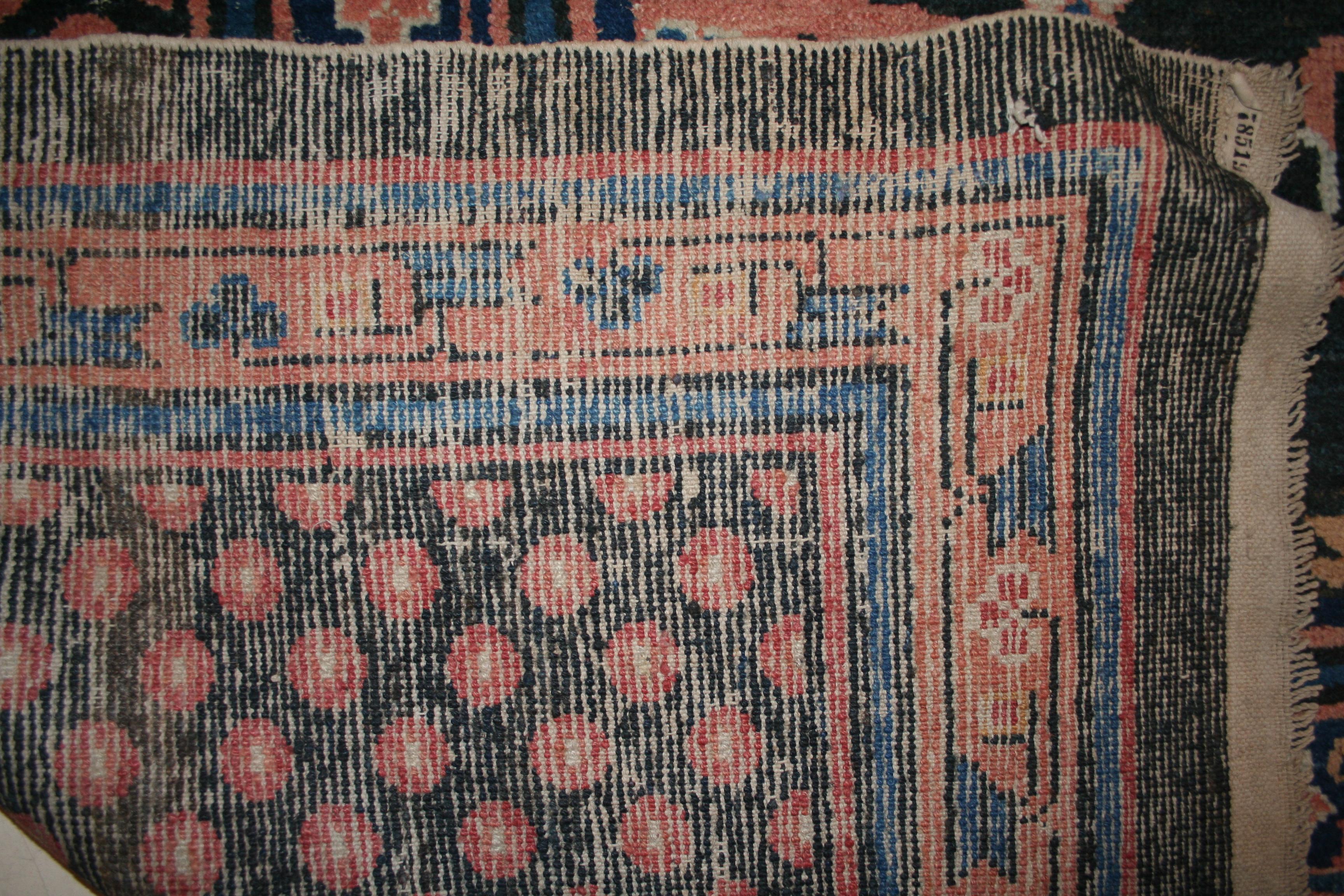 Mid-19th Century Rare Antique Blue Kansu Oversize Carpet with Mandala Roundel and Infinite Discs For Sale