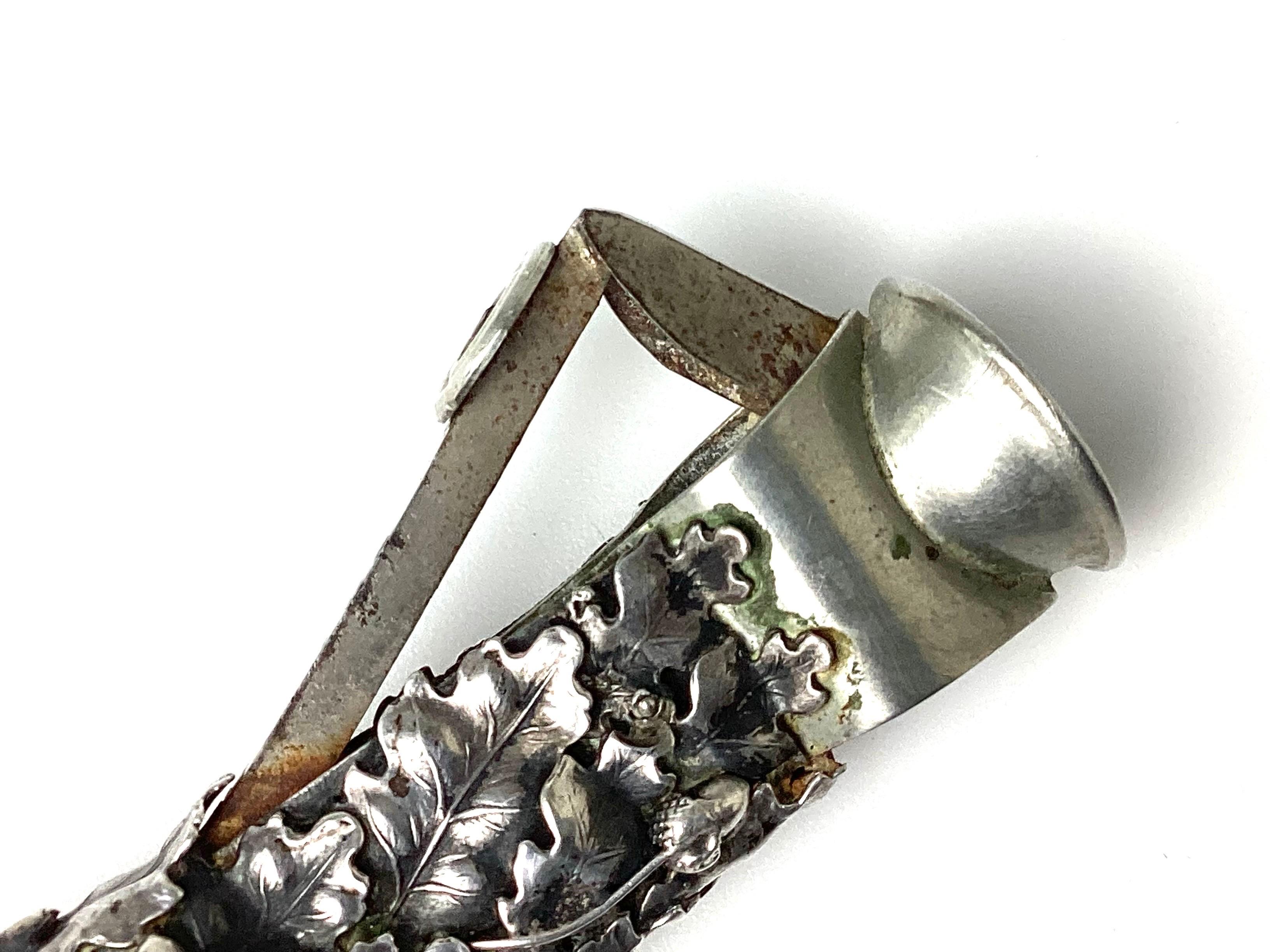 Rare Antique Boar’s Head Silver Repousse Cigar Cutter For Sale 1
