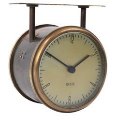 Rare Retro Brass Double Sided Clock by Gents of Leicester