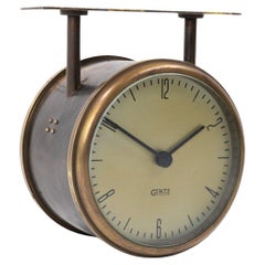Rare Antique Brass Double Sided Clock by Gents of Leicester