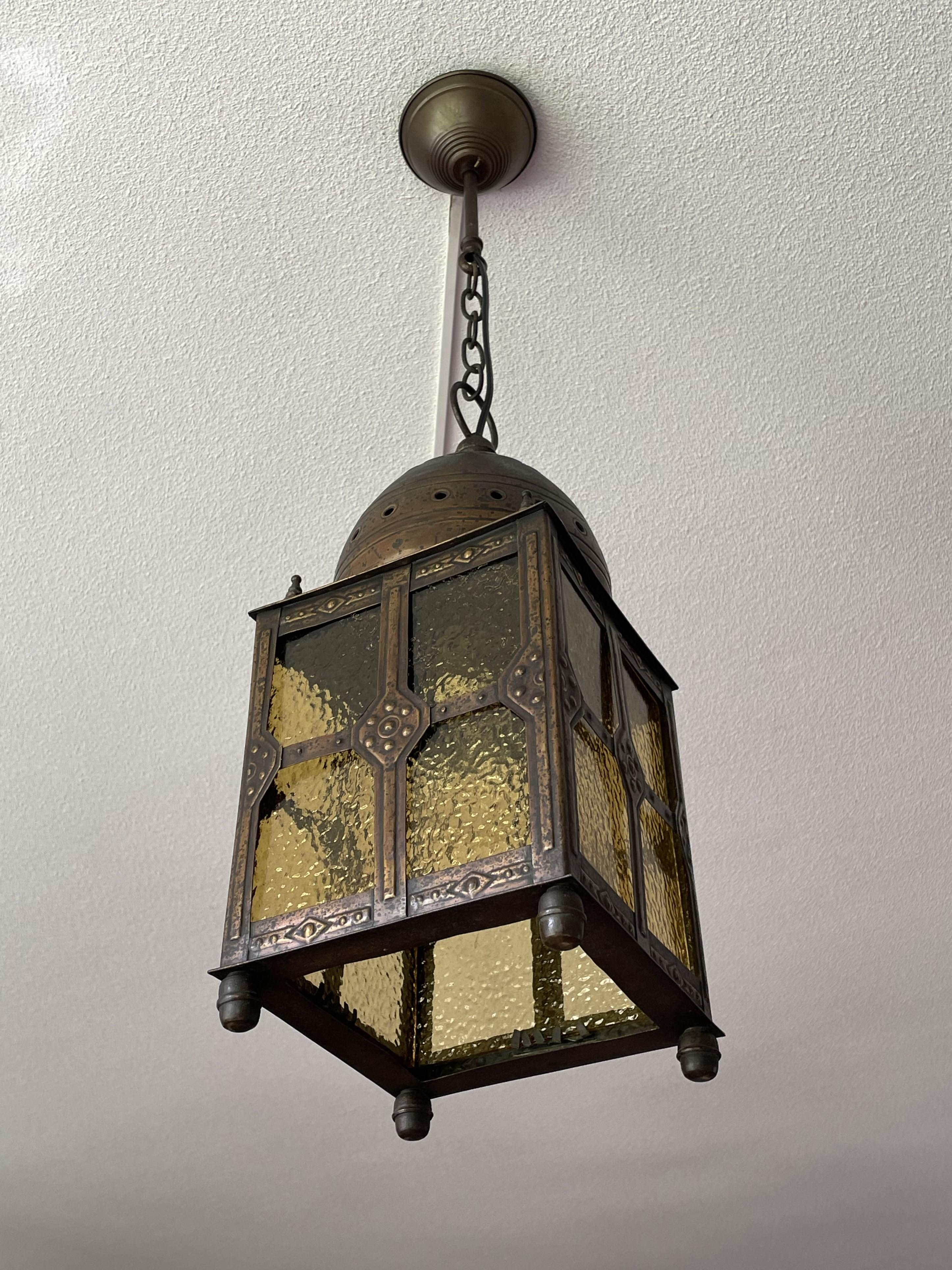 Rare Antique Brass, Islamic Mosque or Temple Dome Design Lantern / Pendant Light For Sale 1
