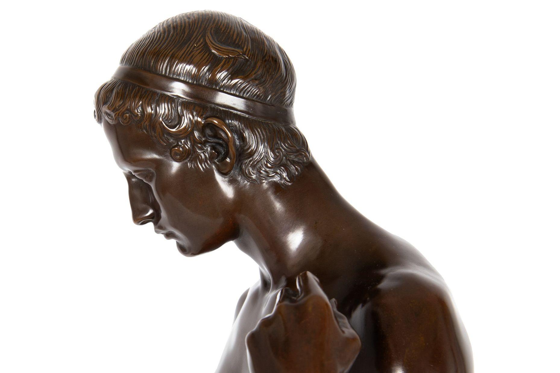 Rare Antique Bronze Sculpture of “Adam” (1911) by Charles Samuel 8