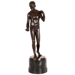 Rara escultura antigua de bronce de "Adán" (1911) de Charles Samuel