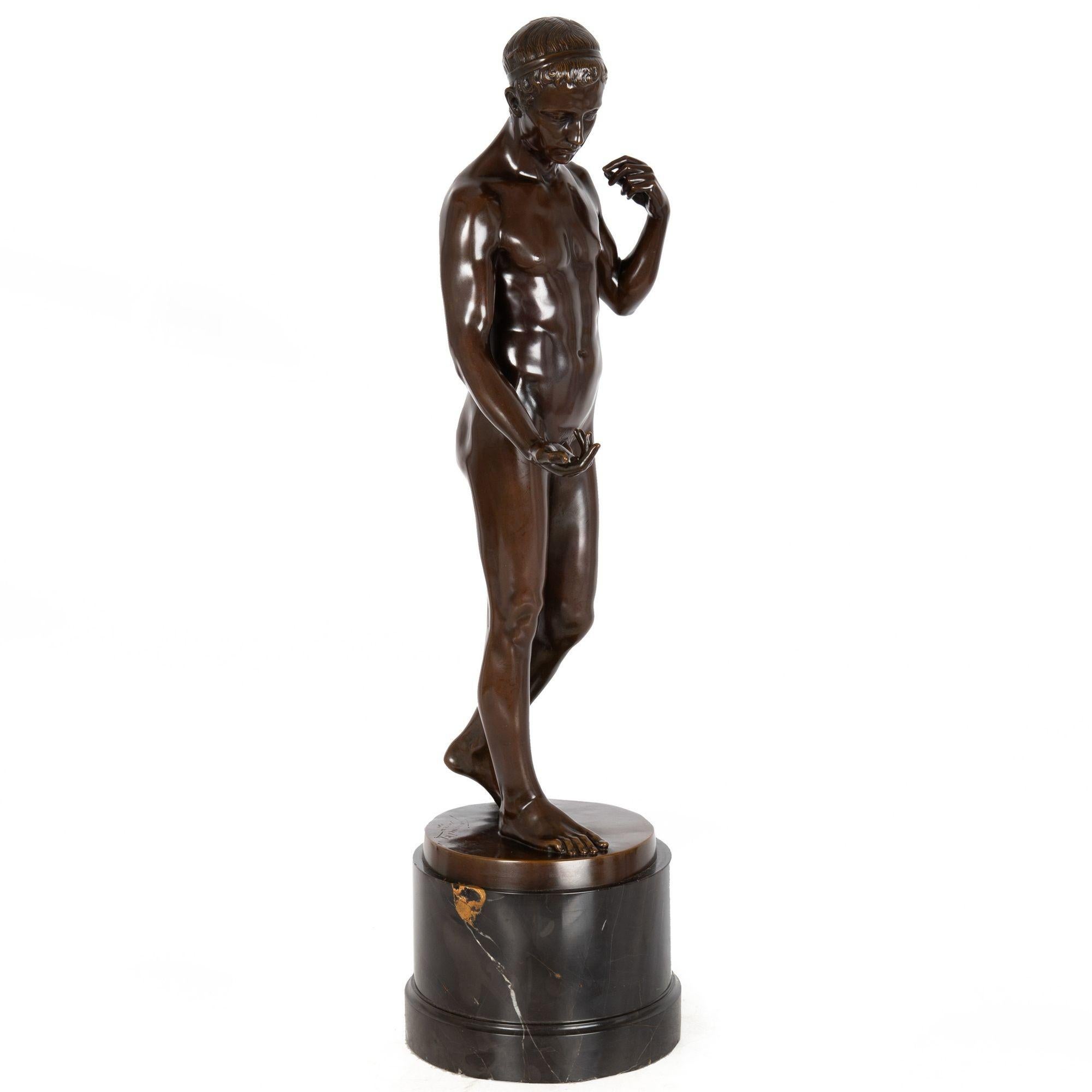 Rare Antique Bronze Sculpture of “Adam” (1911) by Charles Samuel 14