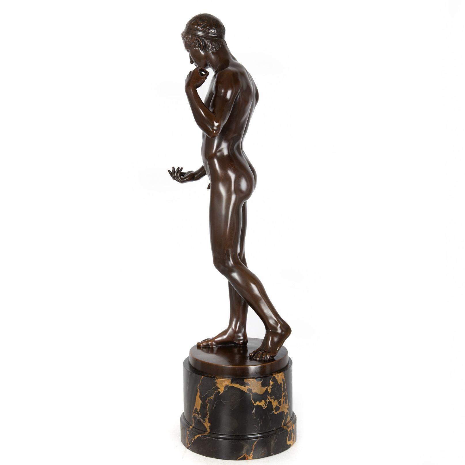 Austrian Rare Antique Bronze Sculpture of “Adam” (1911) by Charles Samuel