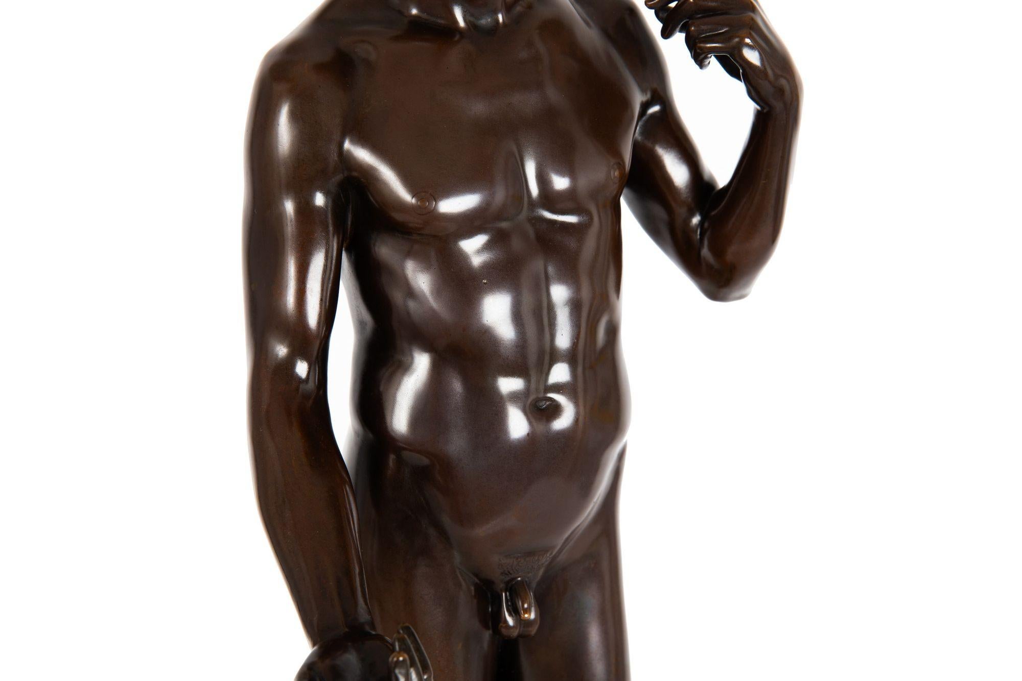 Rare Antique Bronze Sculpture of “Adam” (1911) by Charles Samuel 1