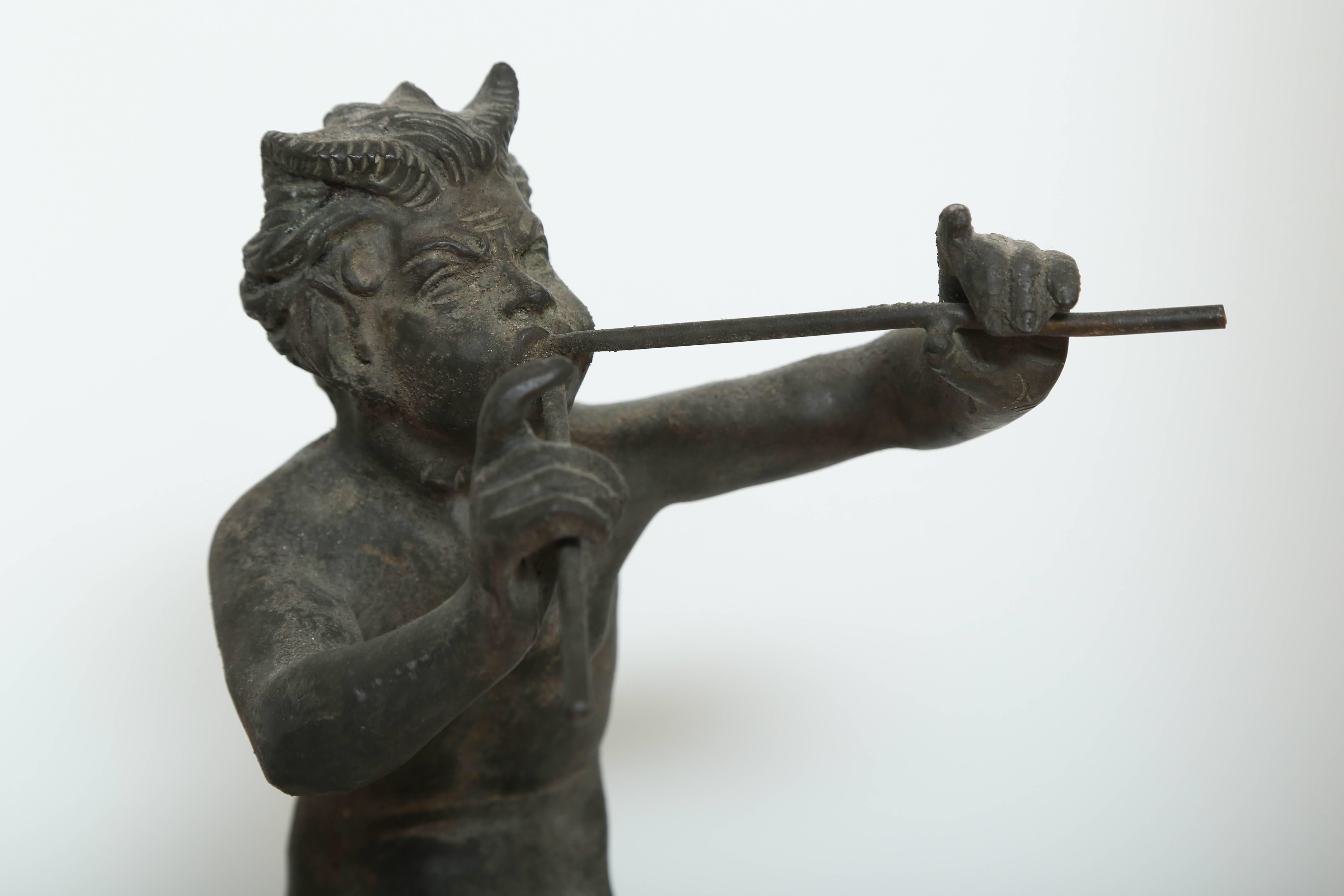 Moulage Rare sculpture ancienne en bronze de Pan:: le dieu mythologique
