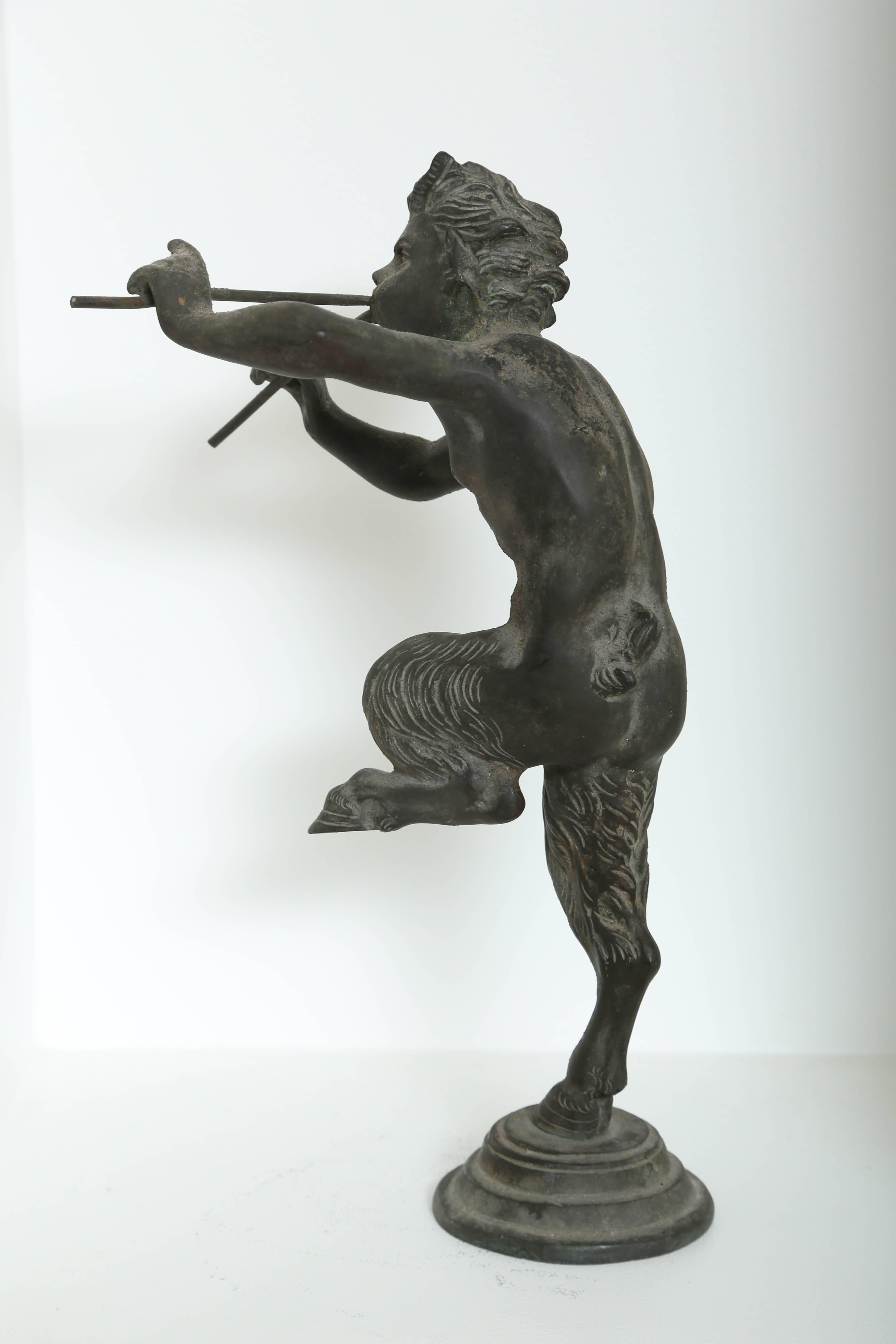 Bronze Rare sculpture ancienne en bronze de Pan:: le dieu mythologique