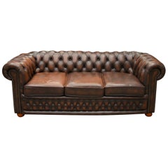 Rare Vintage Brown Chesterfield Sofa