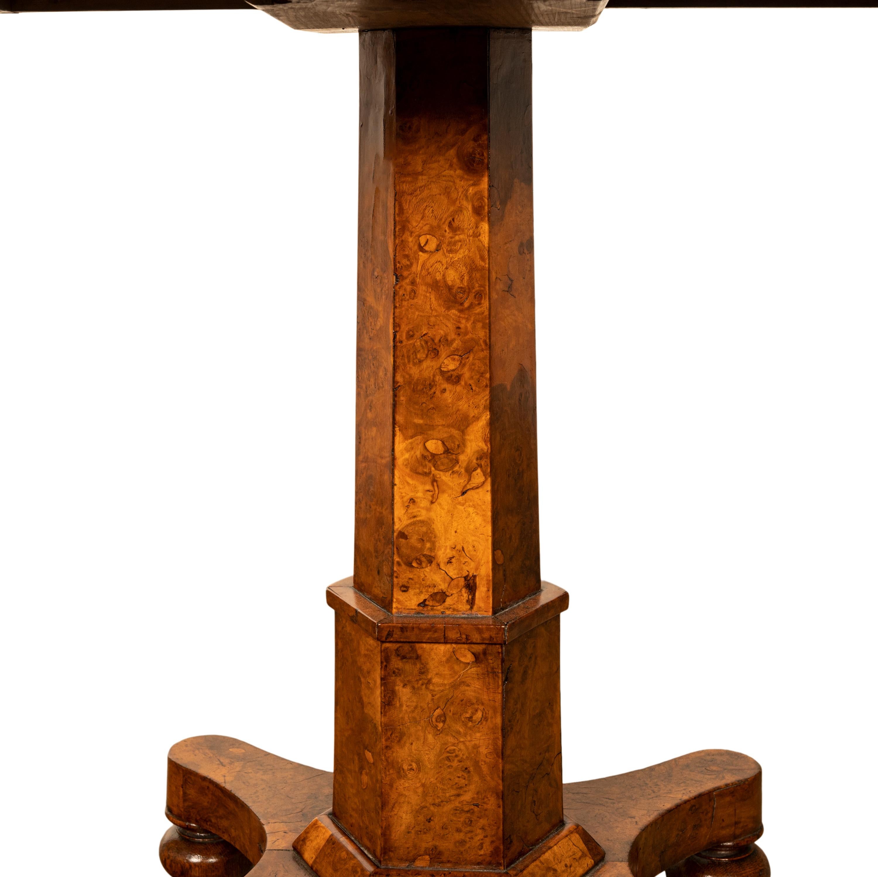 Rare Antique Burr Burl Elm Georgian Regency Two Drawer Pedestal Side Table 1825 For Sale 10