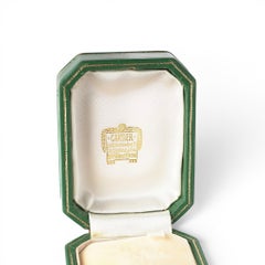 Rare Antique Cartier Art Deco Green Leather Jewellery Box, Circa 1920s