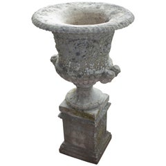 Rare Antique Carved Sandstone Gadrooned Urn