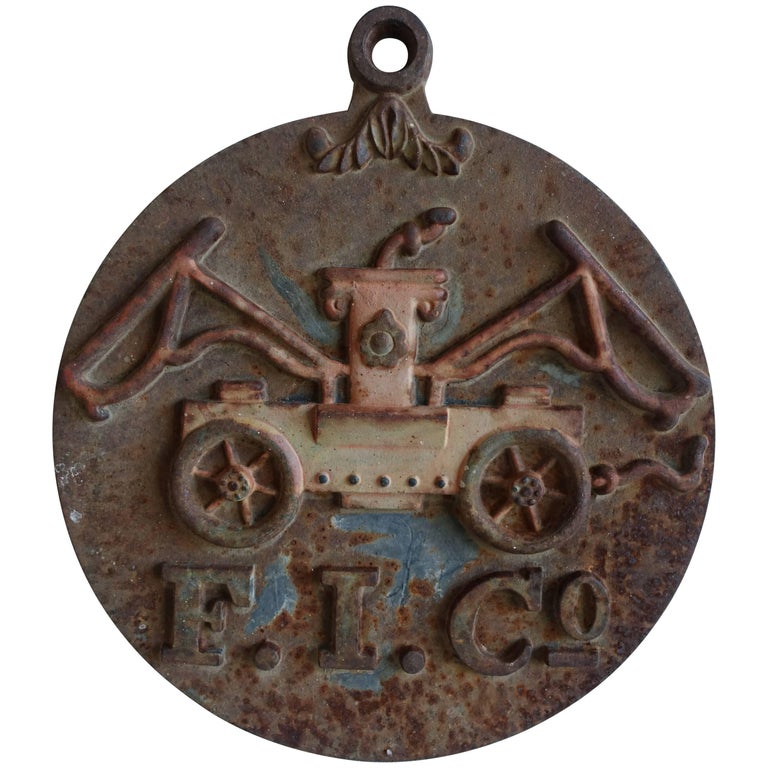 Rare Antique Cast Iron Fire Mark Firemen's Insurance Company at 1stDibs