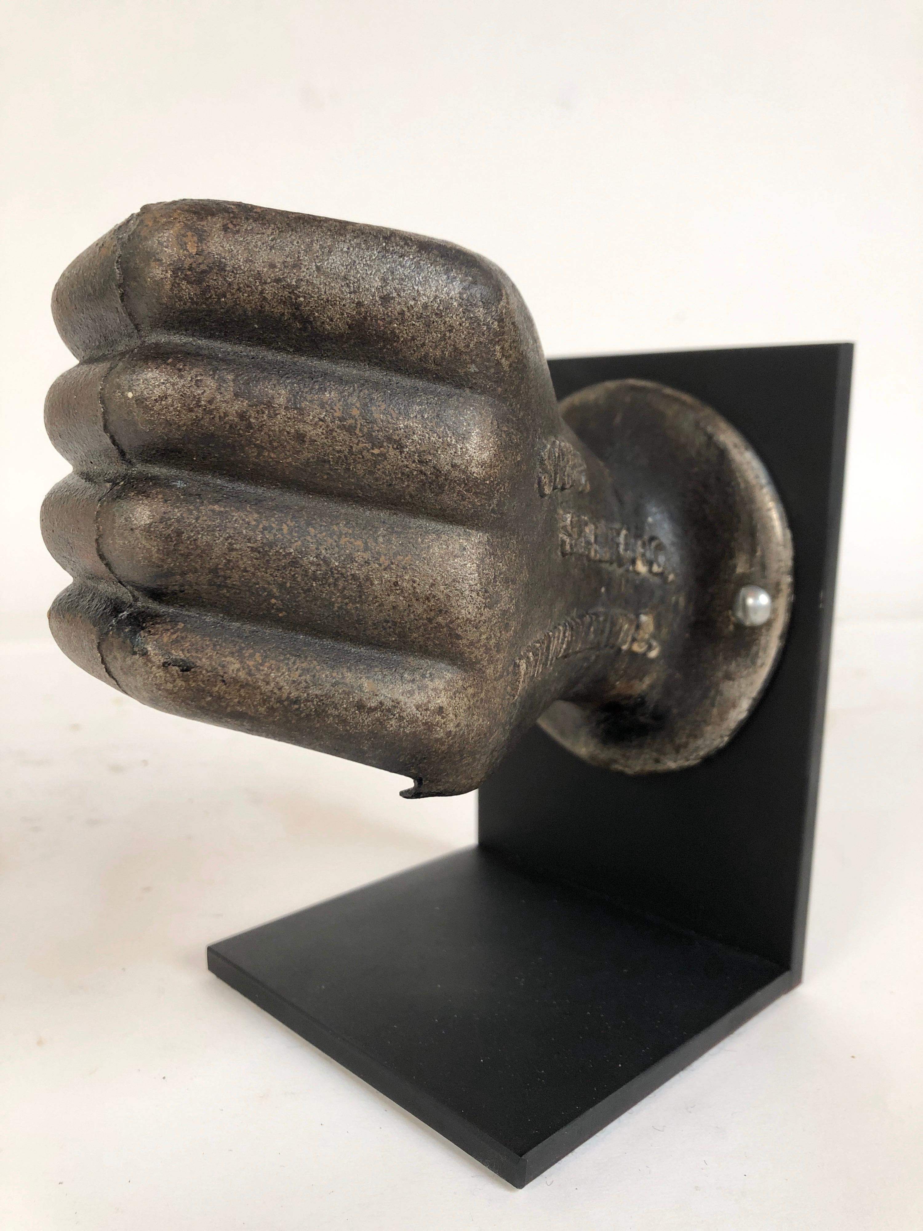 American Rare Antique Cast Iron Life Size Closed Hand Advertising Piece, circa 1920