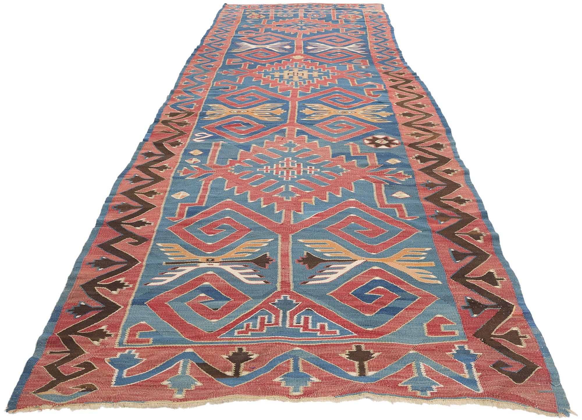 Bohemian Late 19th Century Antique Caucasian Avar Carpet with Modern Style For Sale