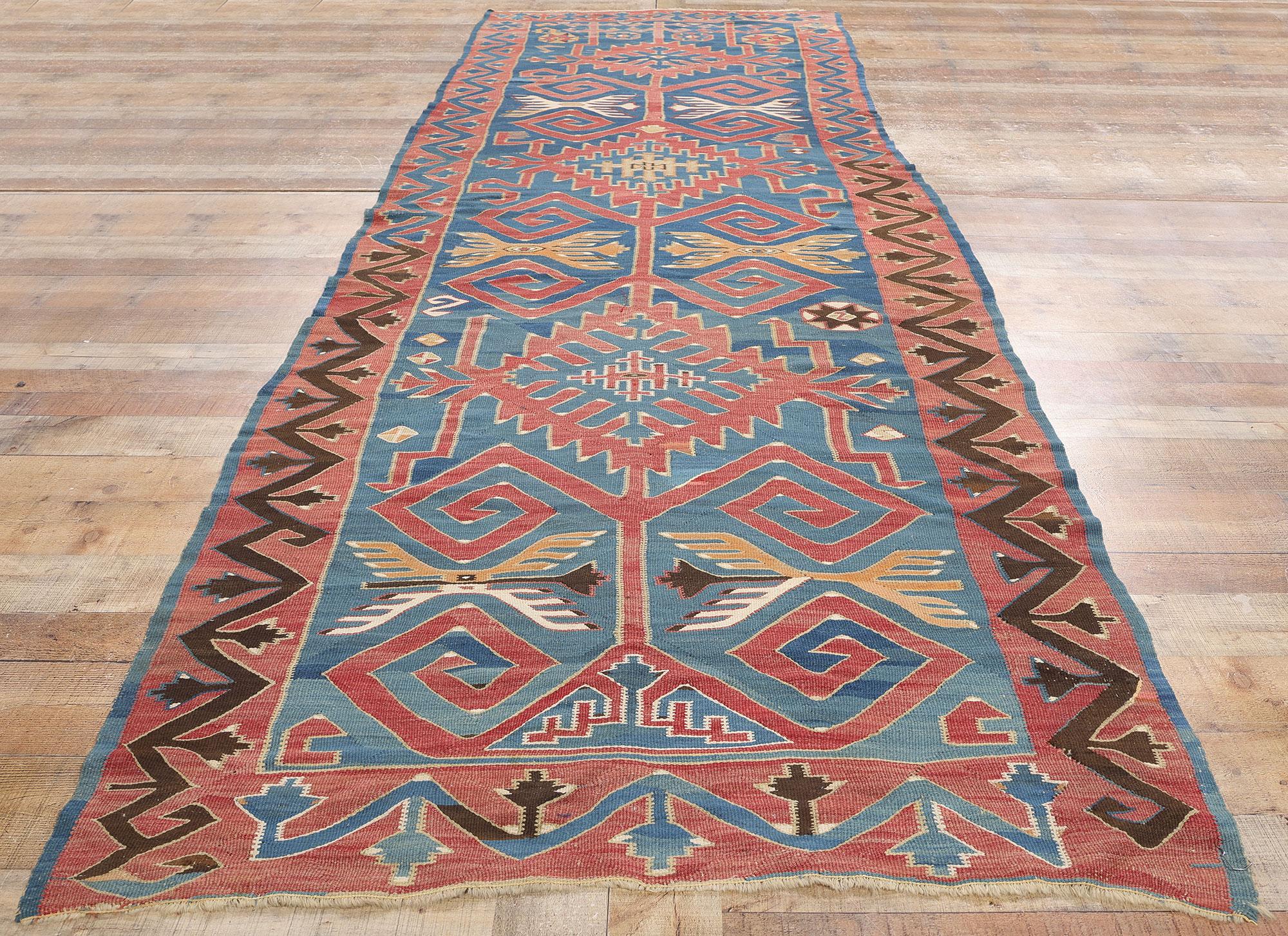 Late 19th Century Antique Caucasian Avar Carpet with Modern Style For Sale 1
