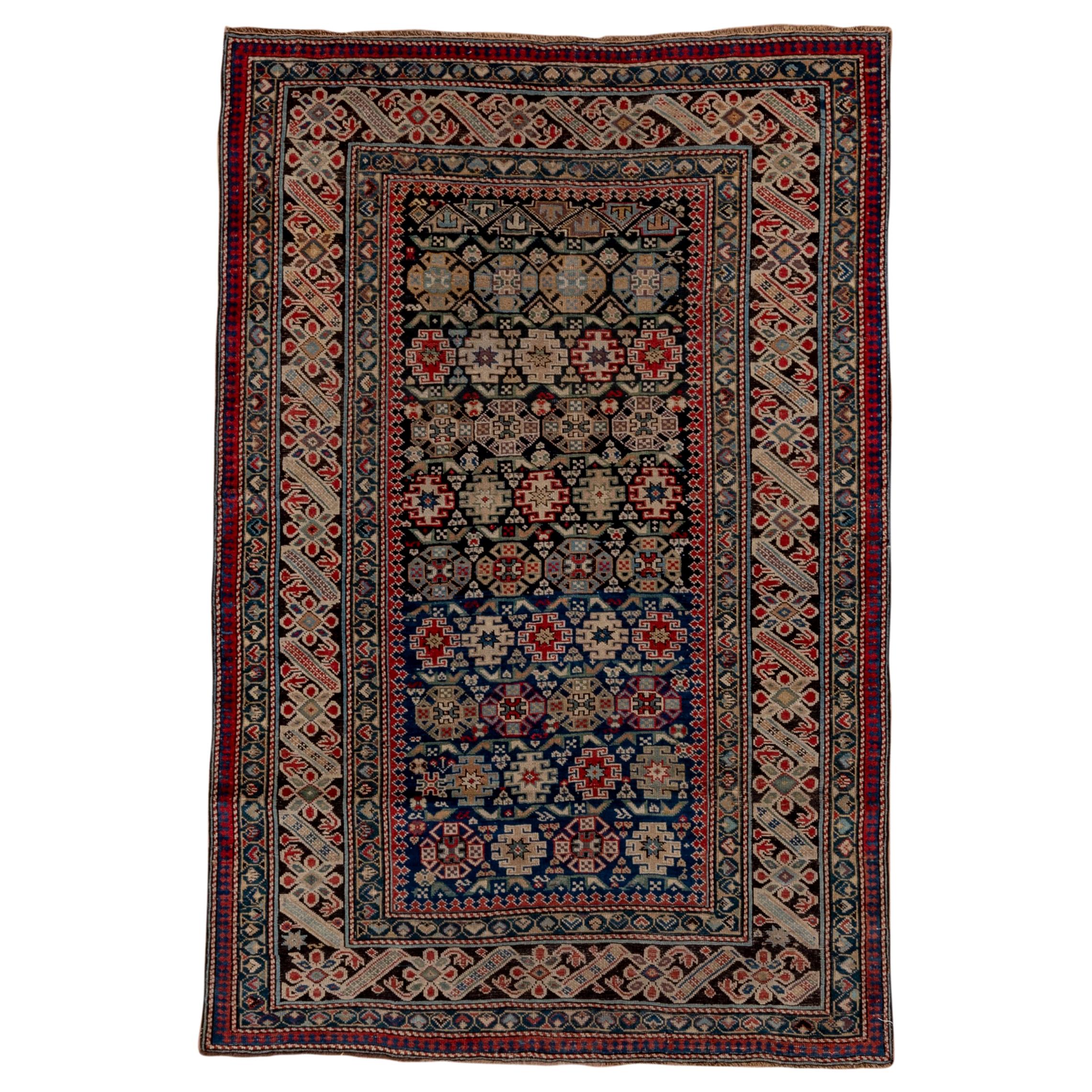 Seltener antiker kaukasischer Chichi-Teppich, um 1900