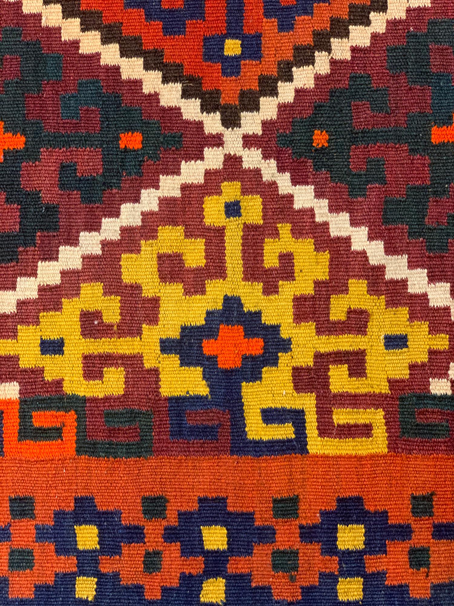 Rare Antique Caucasian Kilim Rug In Excellent Condition For Sale In Wembley, GB