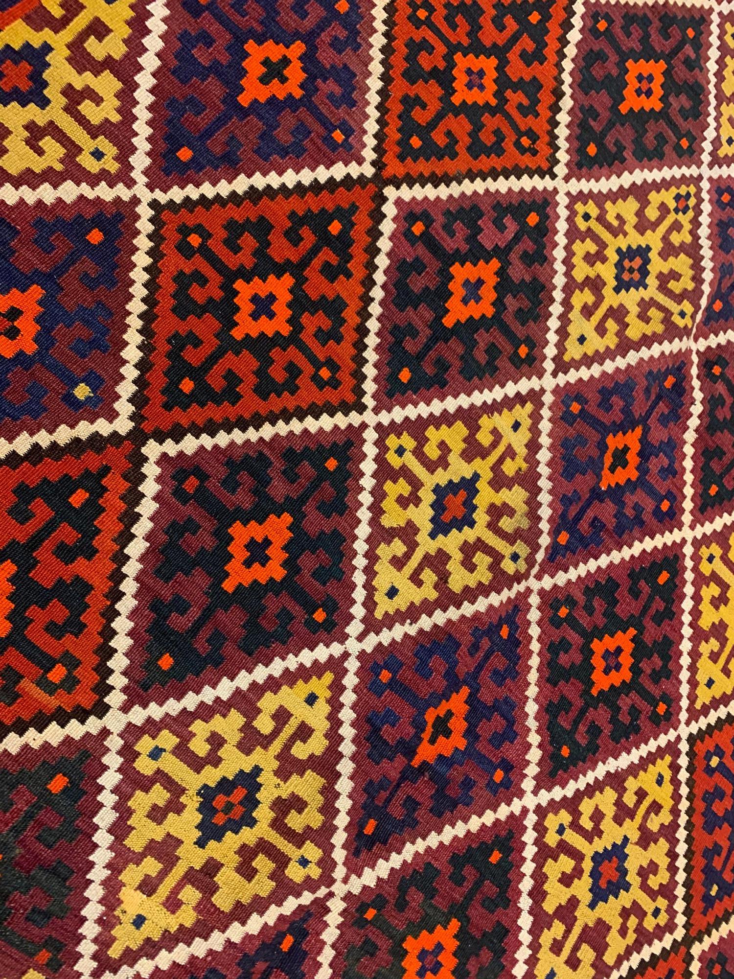 18th Century and Earlier Rare Antique Caucasian Kilim Rug For Sale