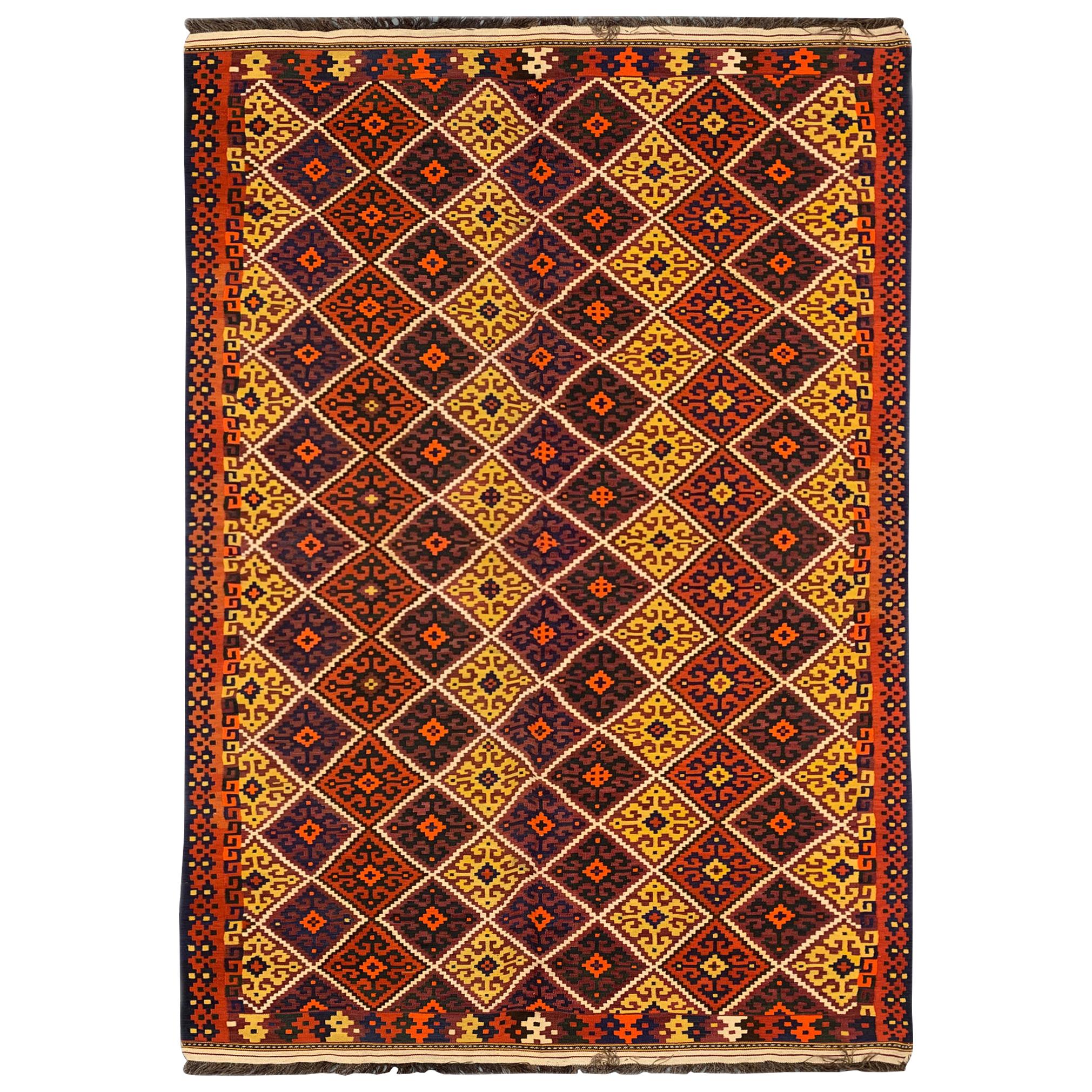 Seltener antiker kaukasischer Kelim-Teppich
