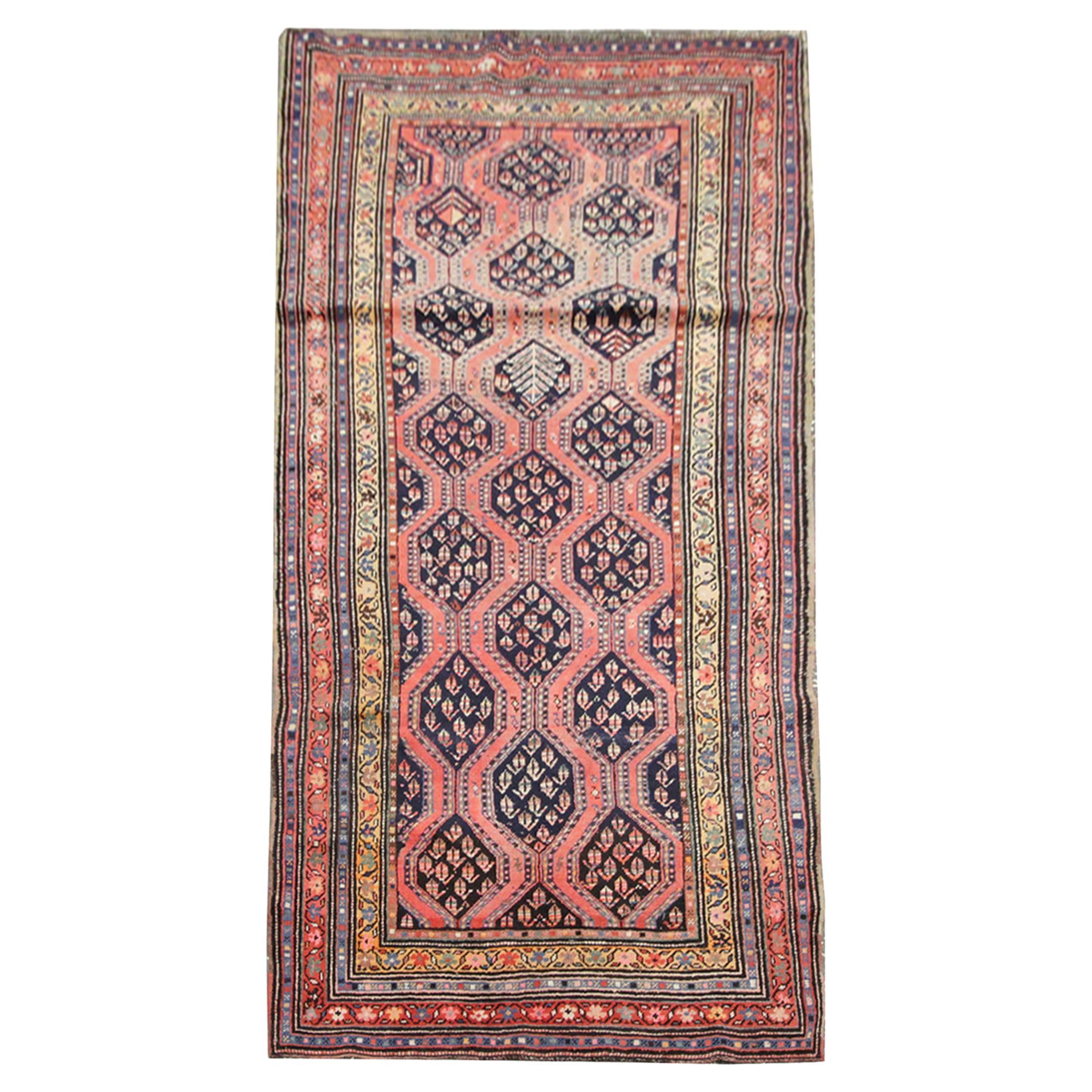 Rare Antique Caucasian Rug Karabagh Handmade Carpet Oriental Rugs for Sale  For Sale