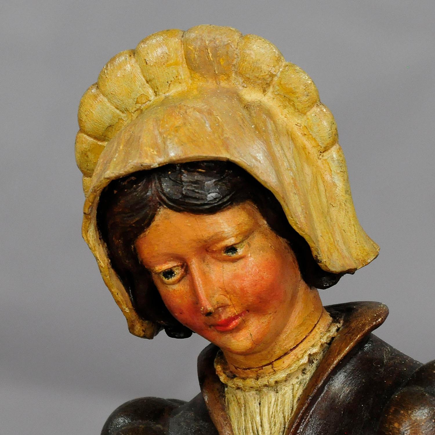 Black Forest Rare Antique Chandelier with Lüsterweibchen of a Victorian Meermaid