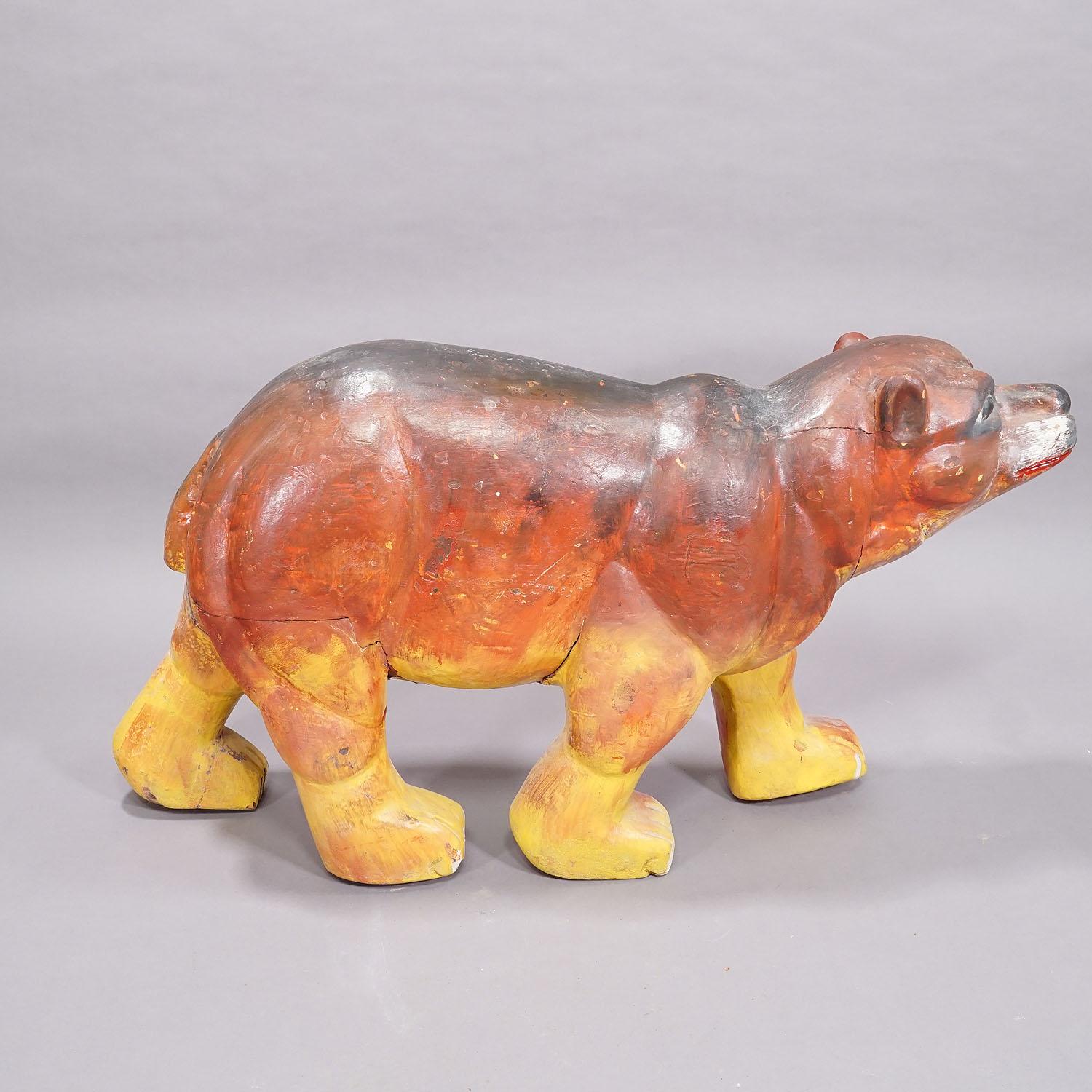 Rare Antique Children Carousel Bear, Germany early 20th Century For Sale 3
