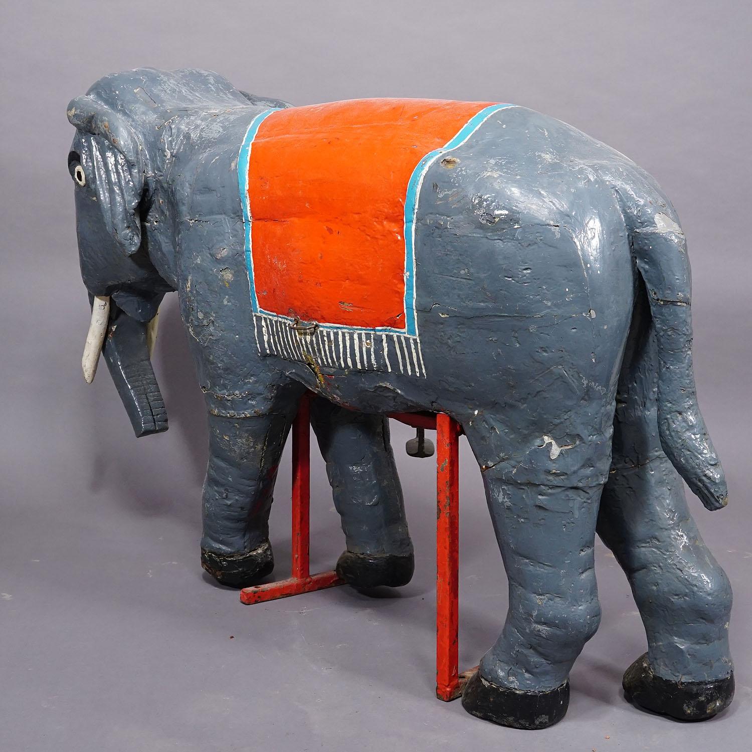 Rare Antique Children Carousel Elefant, Germany early 20th Century For Sale 2
