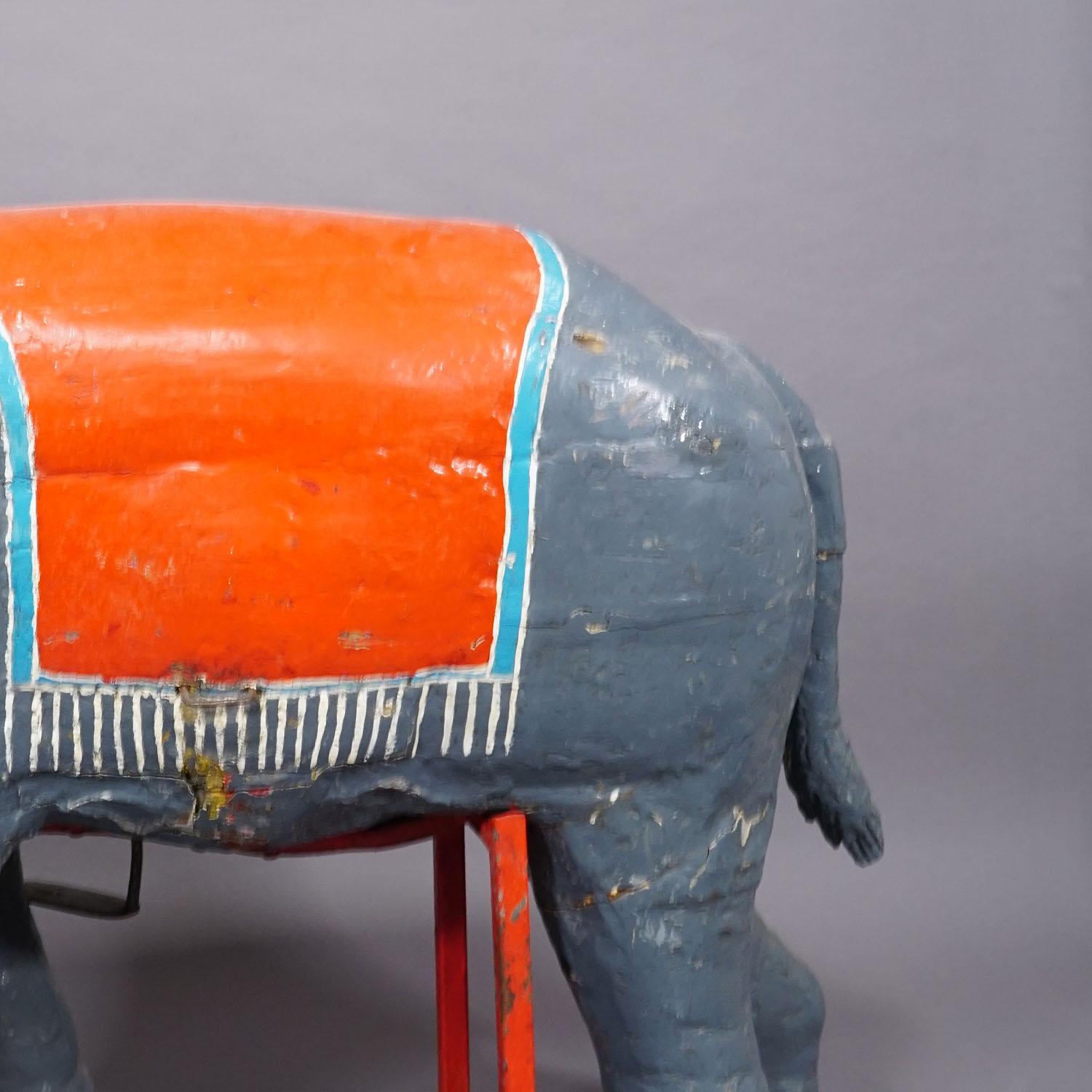 Rare Antique Children Carousel Elefant, Germany early 20th Century For Sale 3
