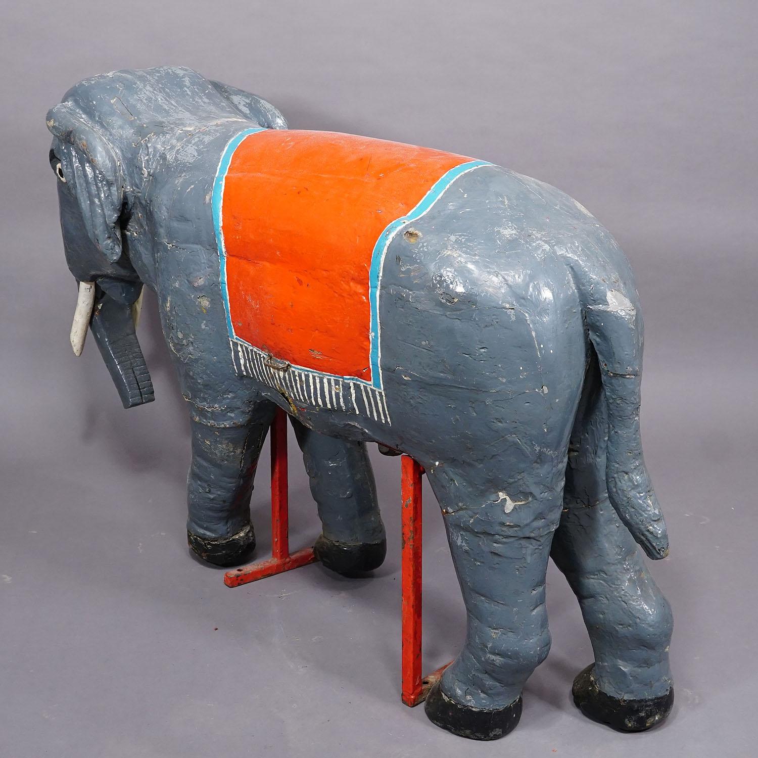 Rare Antique Children Carousel Elefant, Germany early 20th Century For Sale 4