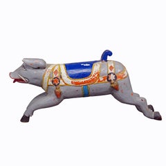 Rare Antique Children Carousel Pig, Germany ca. 1920s