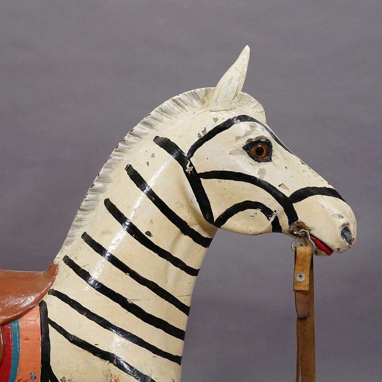 Other Rare Antique Children Carousel Zebra, Germany 1920s