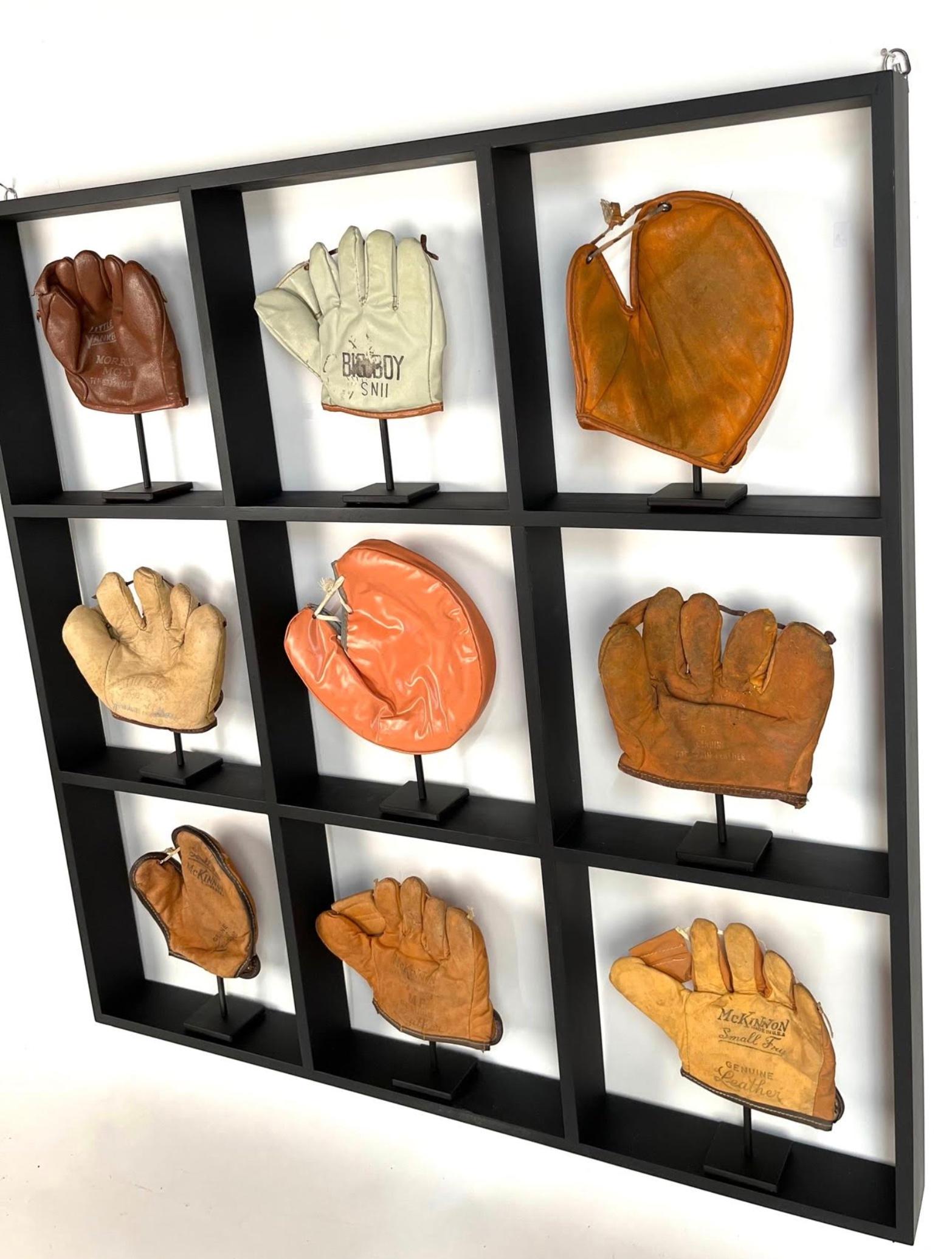 Mid-20th Century Rare Antique Childs Small Baseball Glove Display