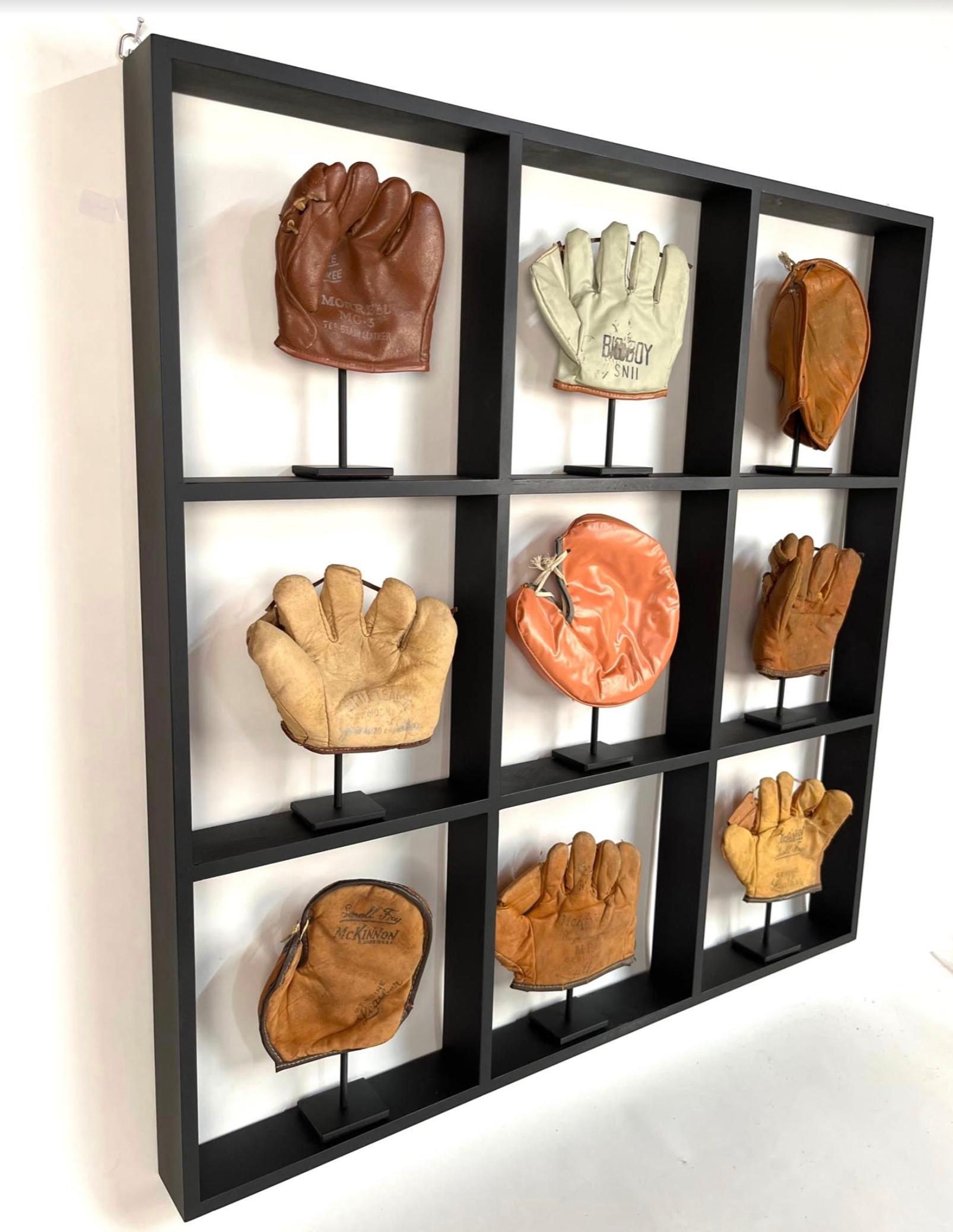 American Rare Antique Childs Small Baseball Glove Display