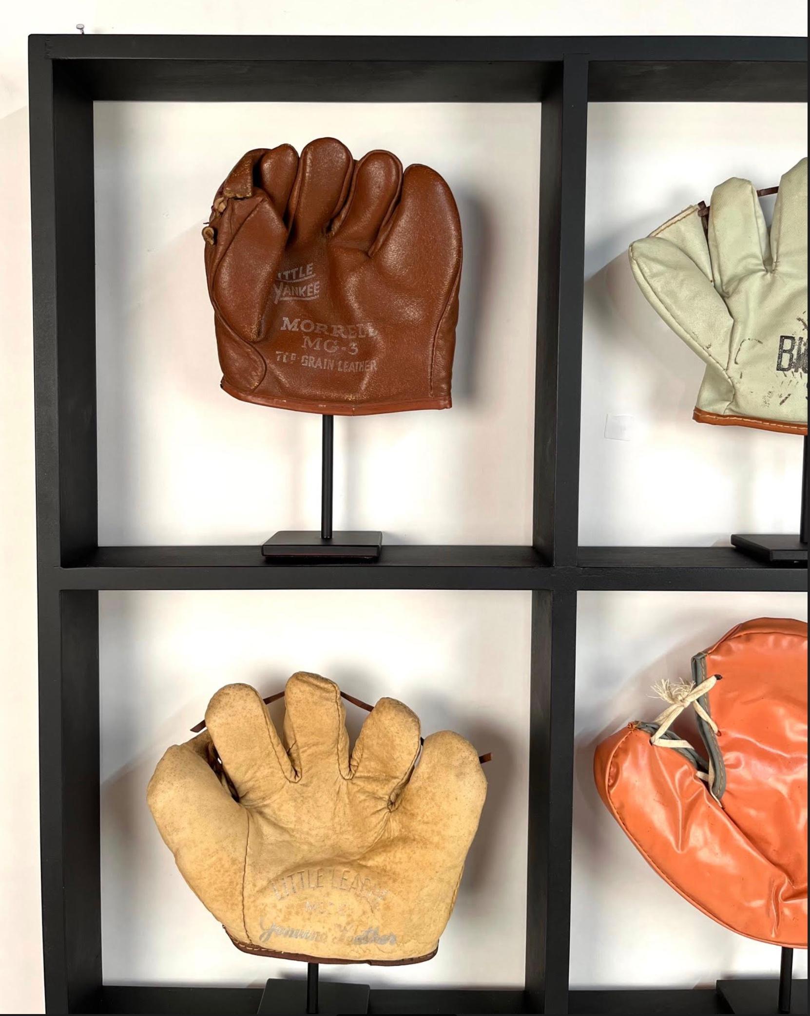 Hand-Crafted Rare Antique Childs Small Baseball Glove Display