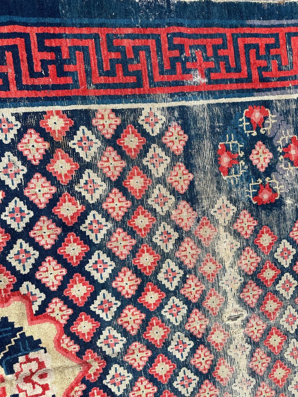 Rare antique Chinese collector rug For Sale 11