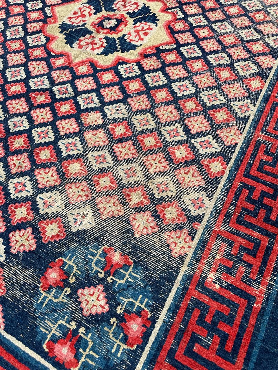 Chinoiserie Rare antique Chinese collector rug For Sale