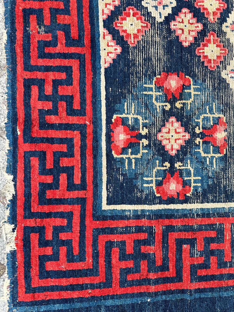Wool Rare antique Chinese collector rug For Sale