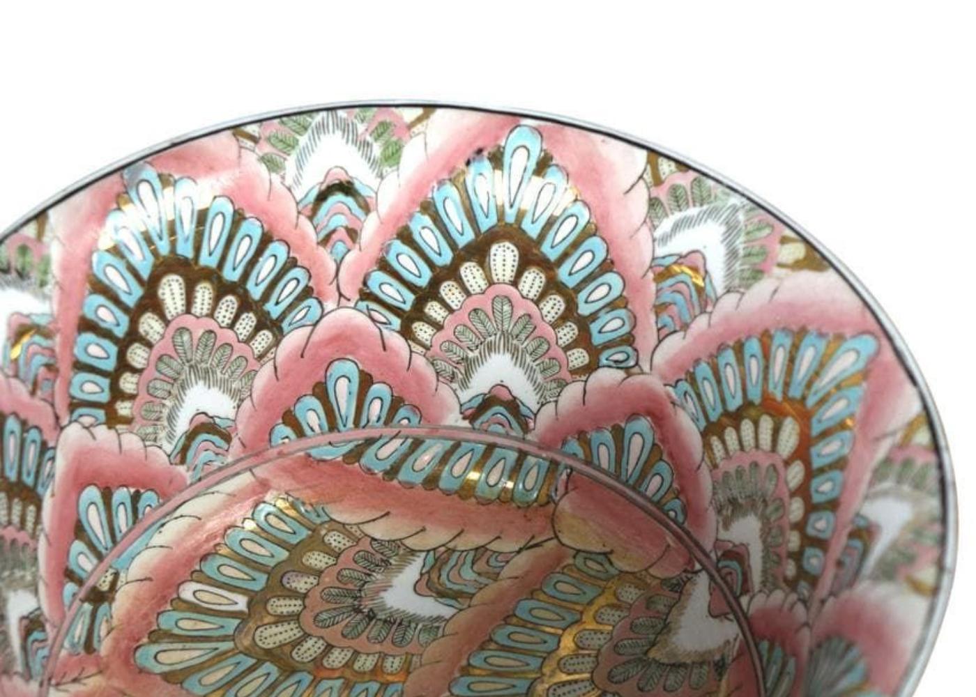 Rare Antique Chinese Export Porcelain Bowl In Excellent Condition For Sale In Newmanstown, PA