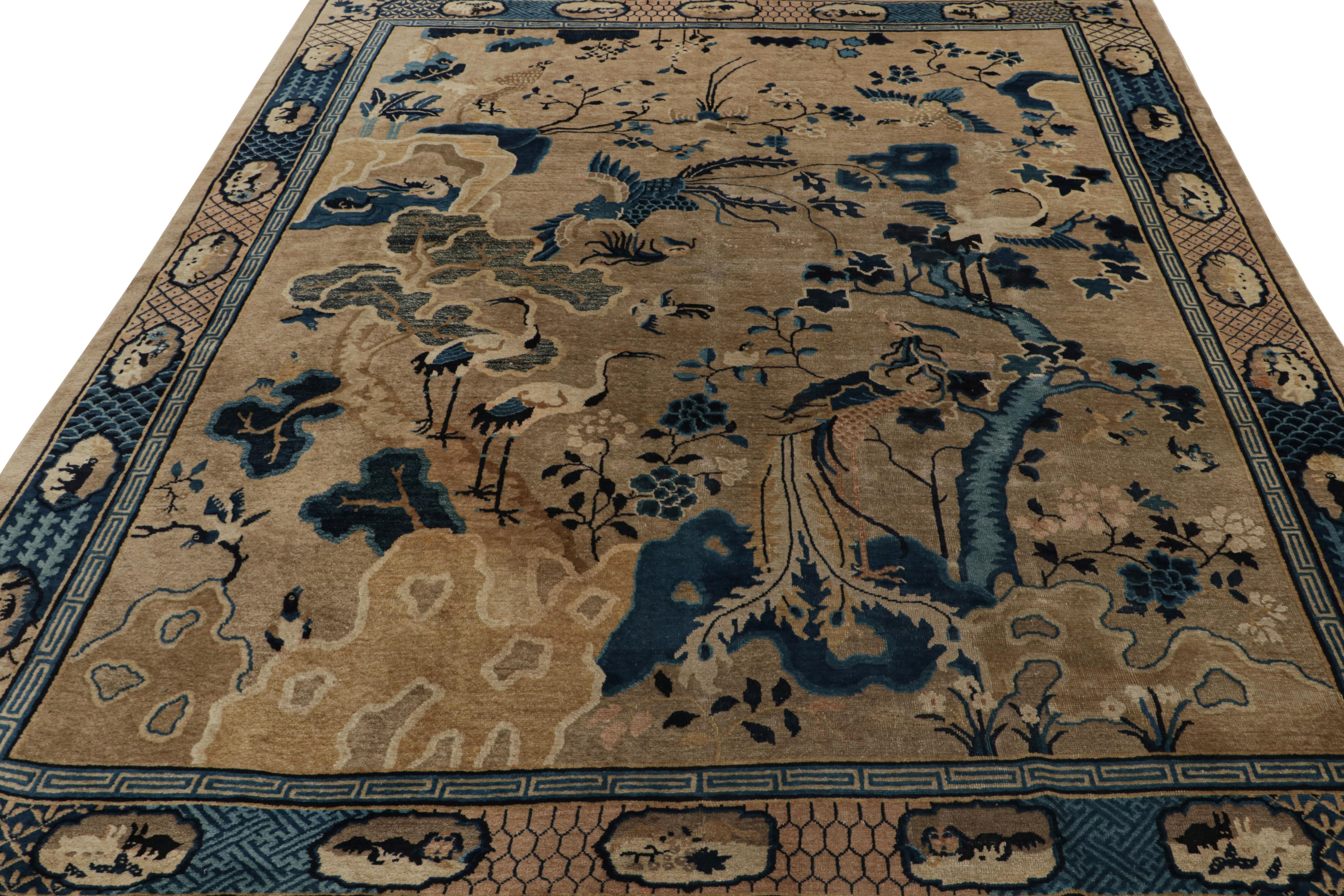 Hand-Knotted Rare Antique Chinese Peking Rug, with Pictorial patterns, from Rug & Kilim For Sale