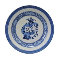 Rare Antique Chinese Porcelain Charger Armorial Arms Gallart Marchant